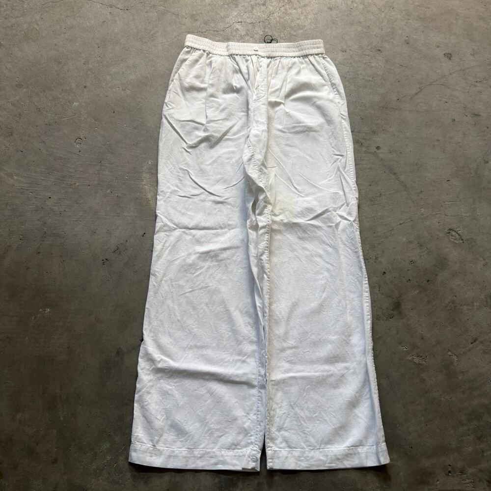 Maison Essentiele Women’s White Linen Wide-Leg Pants XS